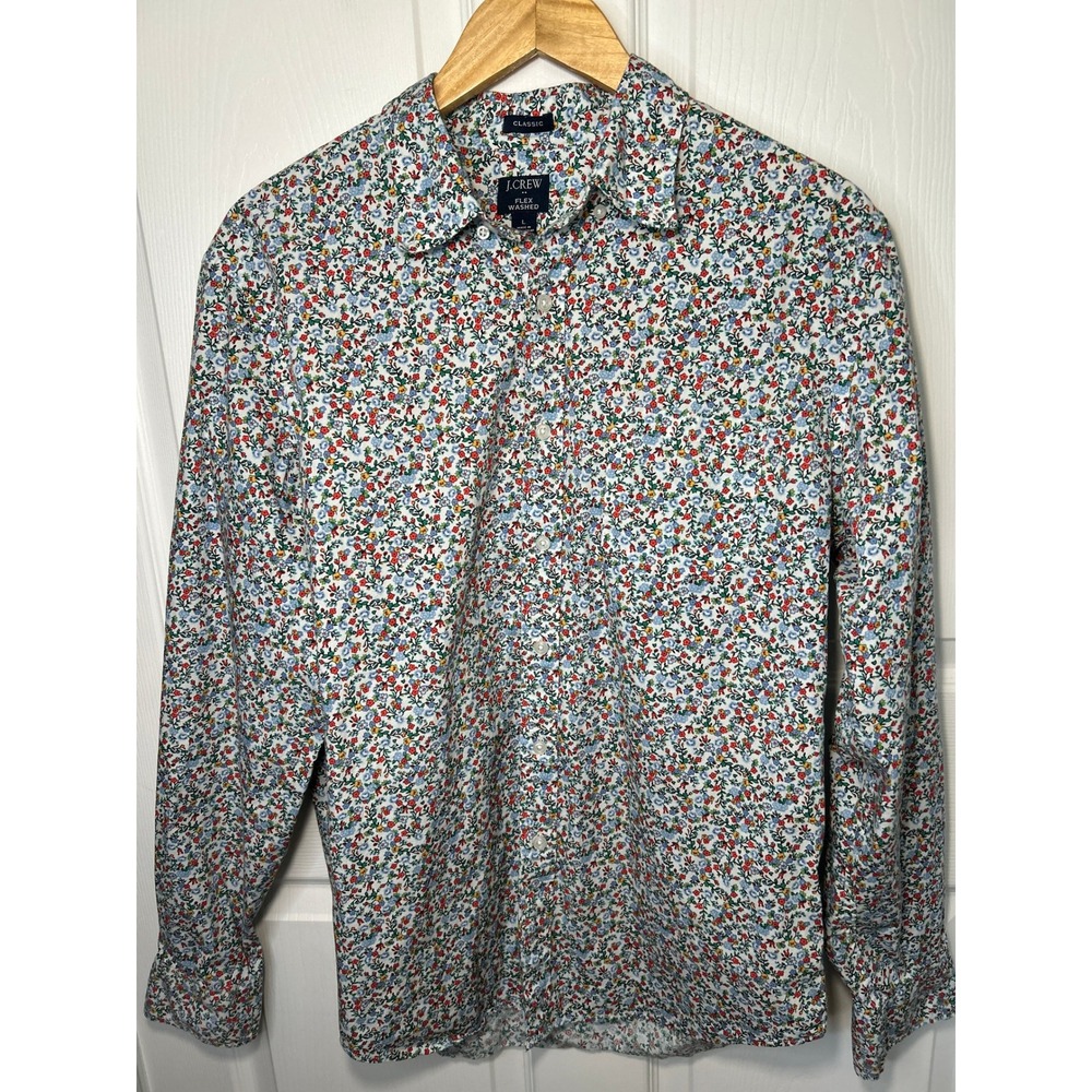 J.Crew Flex Washed Classic Fit Liberty Floral Button Down Shirt Men's L